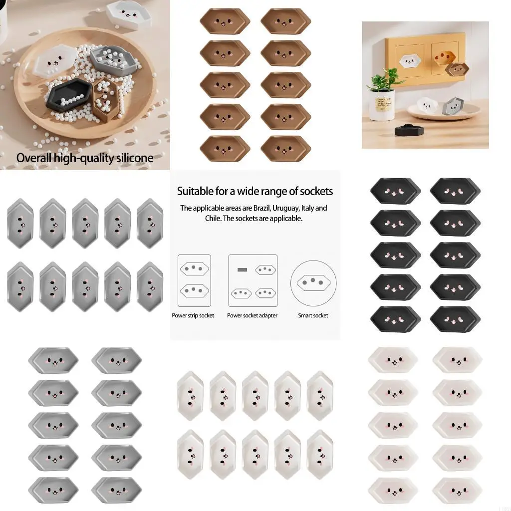 

10Pcs Baby Proofing Outlet Cover Compatible for Brazilian Chilean Italian Socket L8RB