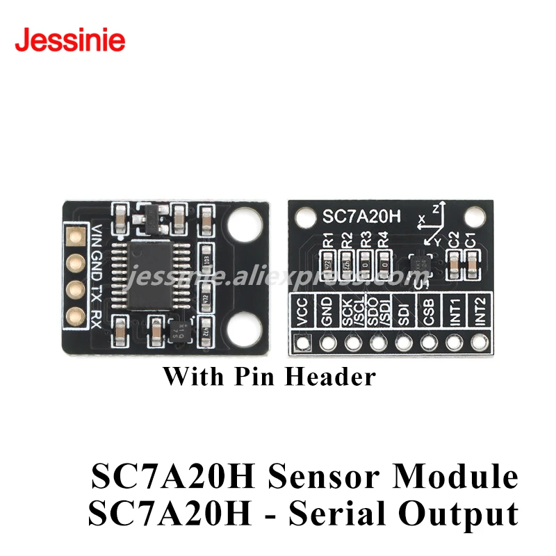 1-5pcs SC7A20H 3 Axis Gravity Acceleration Tilt Angle Sensor Module Horizontal Detection IIC/SPI Transmission Serial Port Output