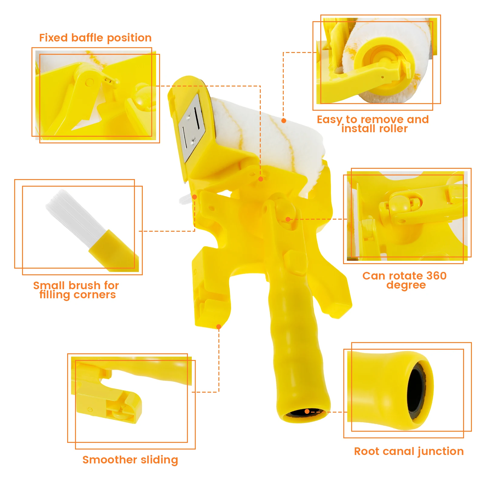 1/3 sets Paint Edger Roller Brush Hand-held Clean-Cut Paint Edger Roller Brush Portable Wall Paint Edger Tool for Door Window