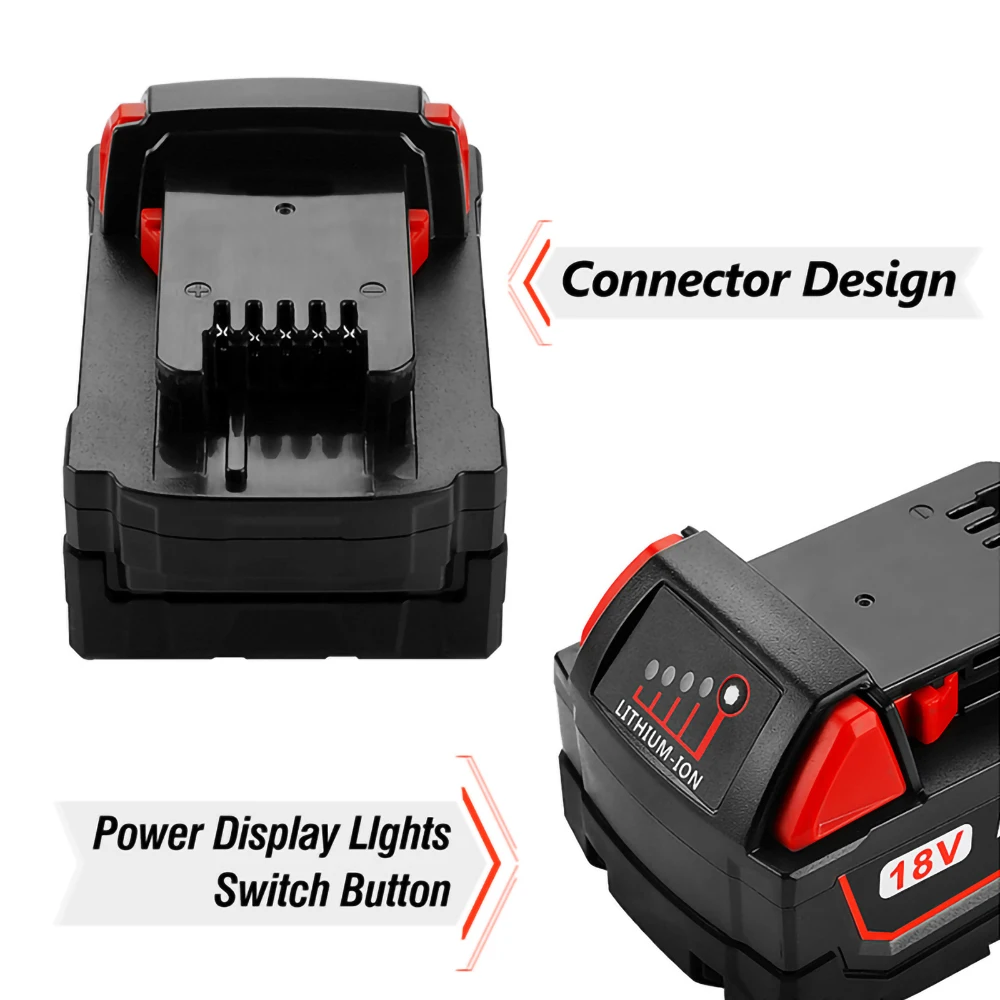 New Milwaukee M18 48-11-1815 48-11-1850 2646-20 2642-21ct service M18 battery positive charger 18V 12800mah