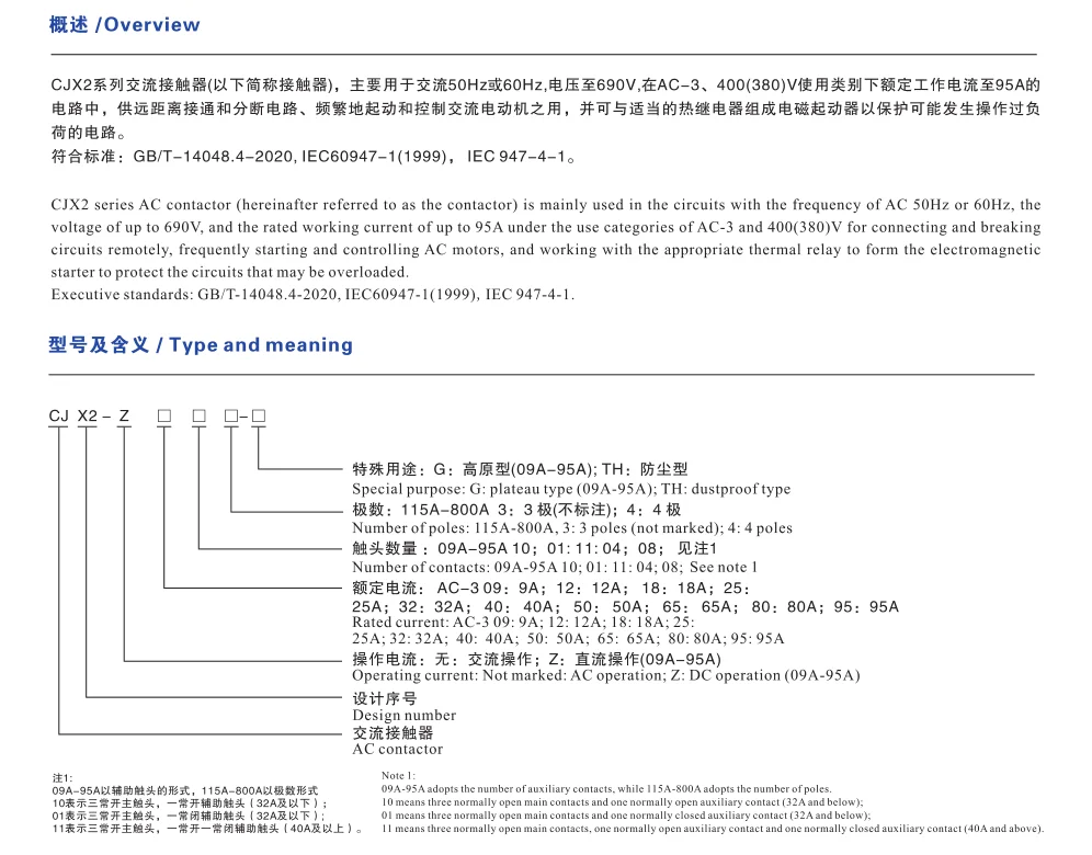 CJX2-80 AC Contactor 380V 220V Source Manufacturers