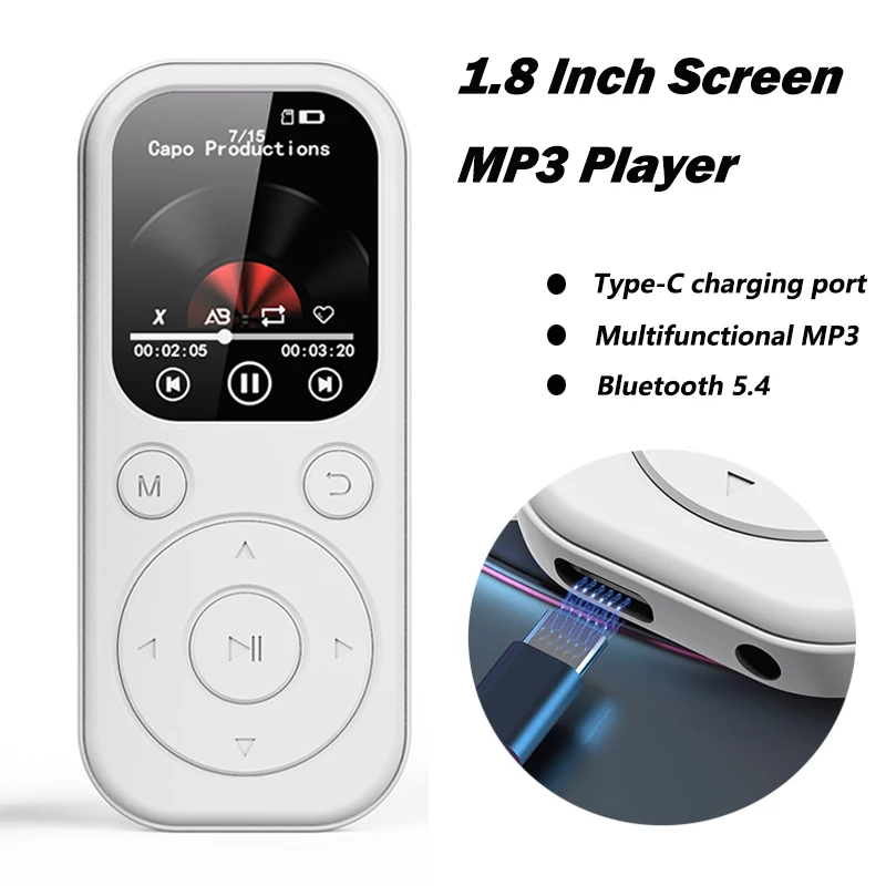 2.0 Inch MP3 MP4 Music Player HiFi Type-C Bluetooth 5.4 Walkman with FM Alarm Clock E-Book Sports Running Walking Music New 2025