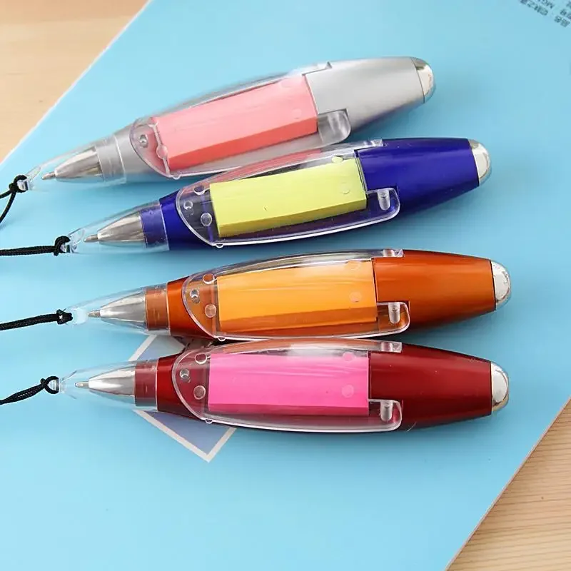 24pcs advertising pen ballpoint pen wholesale multi-function lanyard note paper light pen