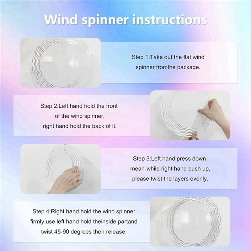 8Pcs 10 Inch Sublimation Wind Spinner Blanks 3D Wind Spinners Hanging Wind Spinners for Indoor Outdoor Garden Decoration