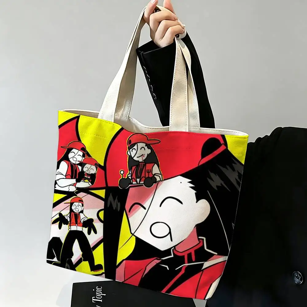 Y-Yixi Vanity Butcher Printed Canvas Tote Bag Shoulder Bag Commuter Mommy Shopping Bag