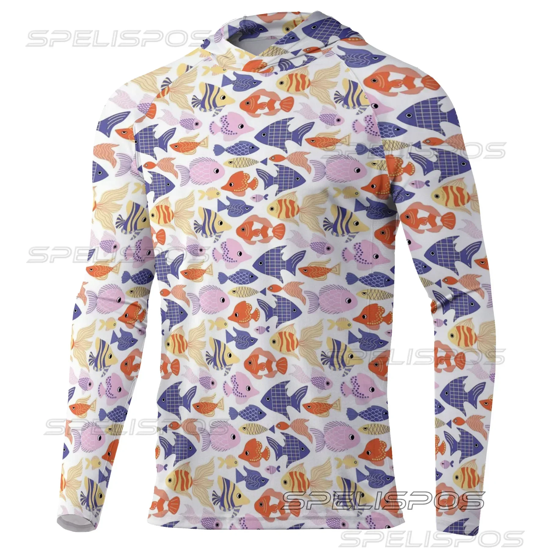 SPELISPOS New Hoodie Fishing Shirt For Men Breathable Fishing Clothes Long Sleeve Sun Protection UPF 50+ Outdoor Pesca Jersey