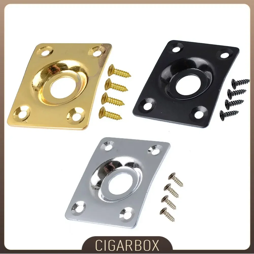 Rectangular Jack Plate With Screws For Les Paul Tele Style Electric Guitar Chrome/Black/Gold Instrumentos Guitar Parts