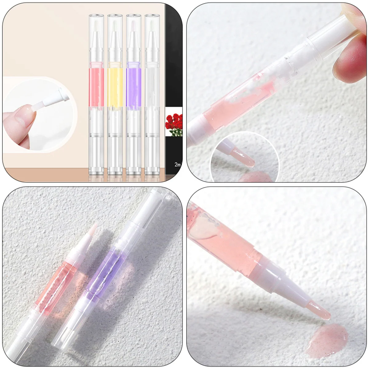 4Pcs Cuticle Oil Pen Nail Nutrition Softening Practical Manicure Accessory for Art Repair Treatment