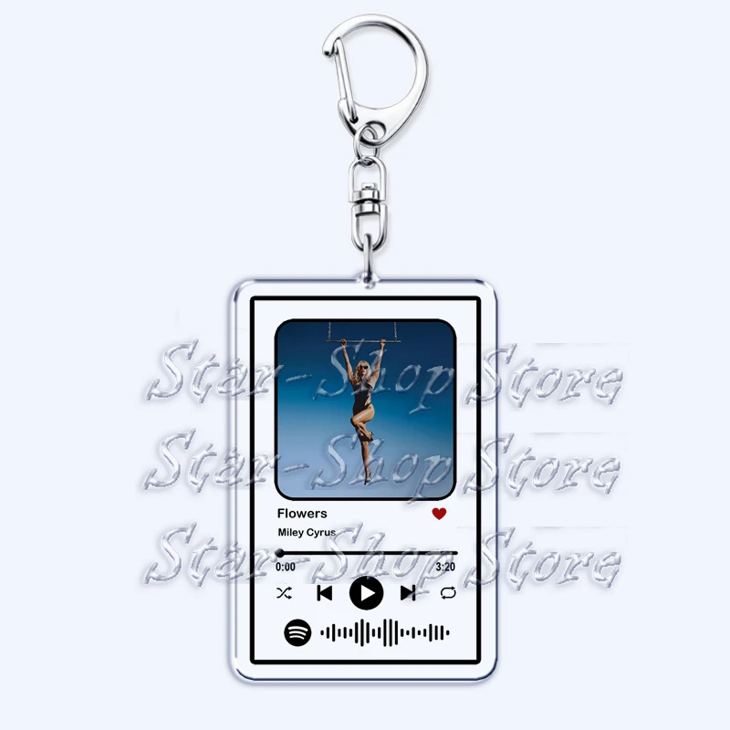 Popular Singer Keychains for Women Accessories Bag Party in The U.S.A. Flowers Music Songs Playlist Keying Jewelry Fans Gifts