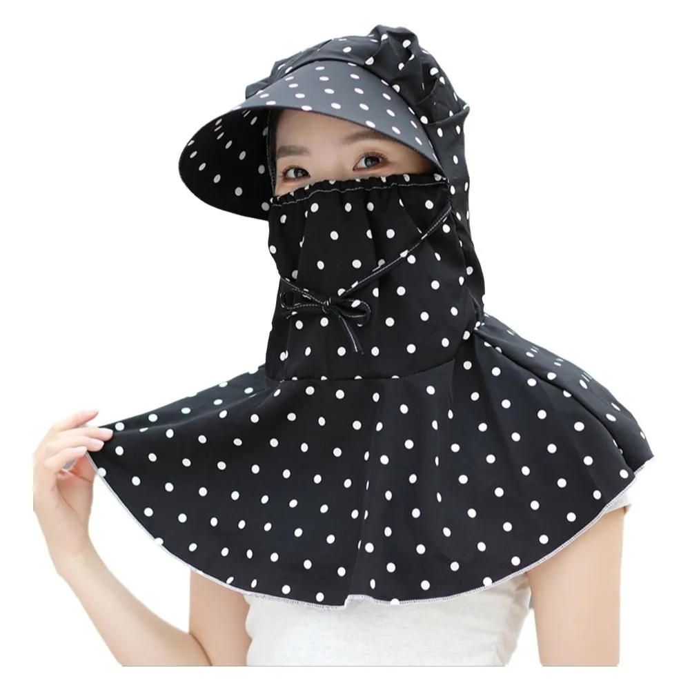 

Fashion Quick Dry Face Mask Sun Hat Anti UV Breathable Tea Picking Work Hat Wide Brim Adjustable Face Cover Headwear Summer