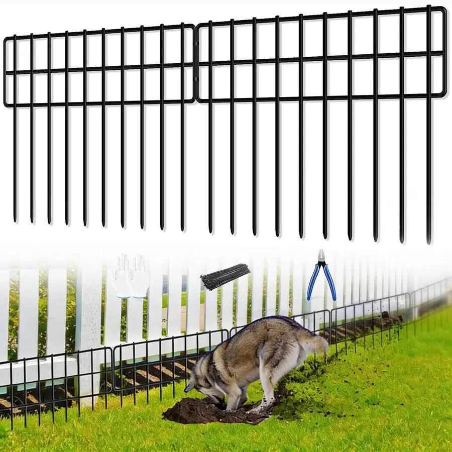 

Panels No Dig Fence, Animal Barrier Fence, 13inH x 42.5ftL Fence Barrier for Bottom, Rabbit Fence for Garden, Dog Fences Barrier