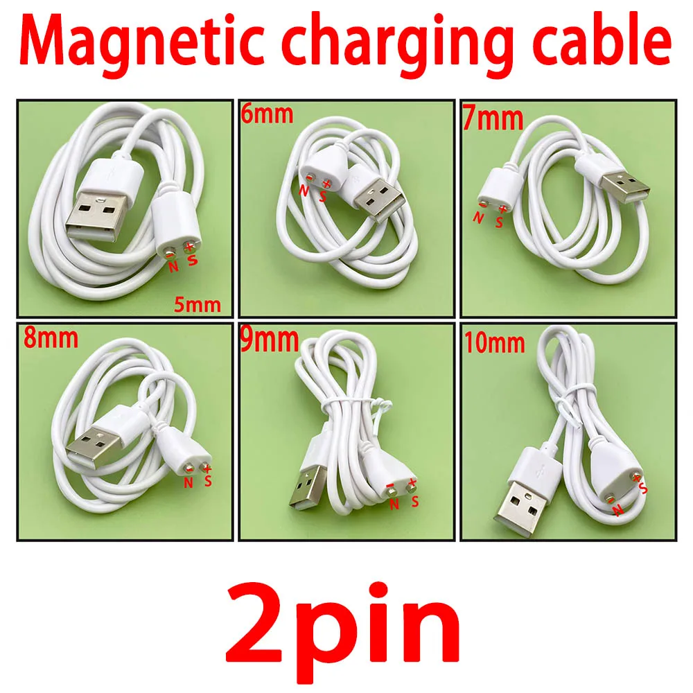 

2 Pin Magnetic Charging Cable 5mm to 10mm center spacing Magnet Suctio USB Power charger for Beauty instrument Smart device