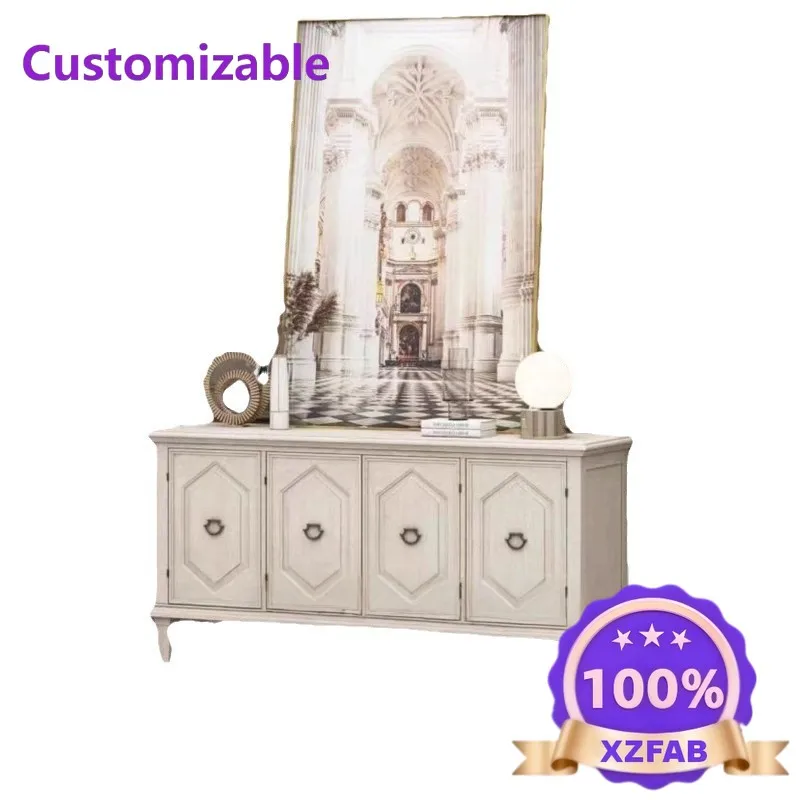 Factory Direct 2026 Nordic country solid wood bedroom TV cabinet living room porch cabinet all solid wood series retro old locke