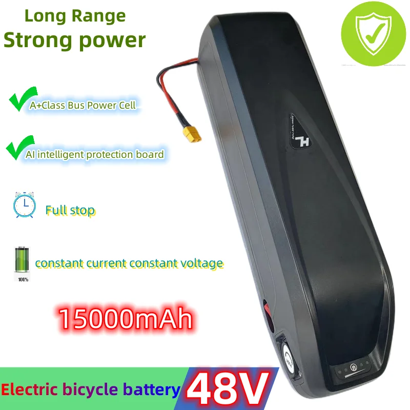 Bateria de lítio recarregável para bicicleta elétrica, Hailong, Polly, DP-9, Samsung 20, 25, 30, 35, 40, 50, 60Ah, 52V, 15000mAh, 1500W