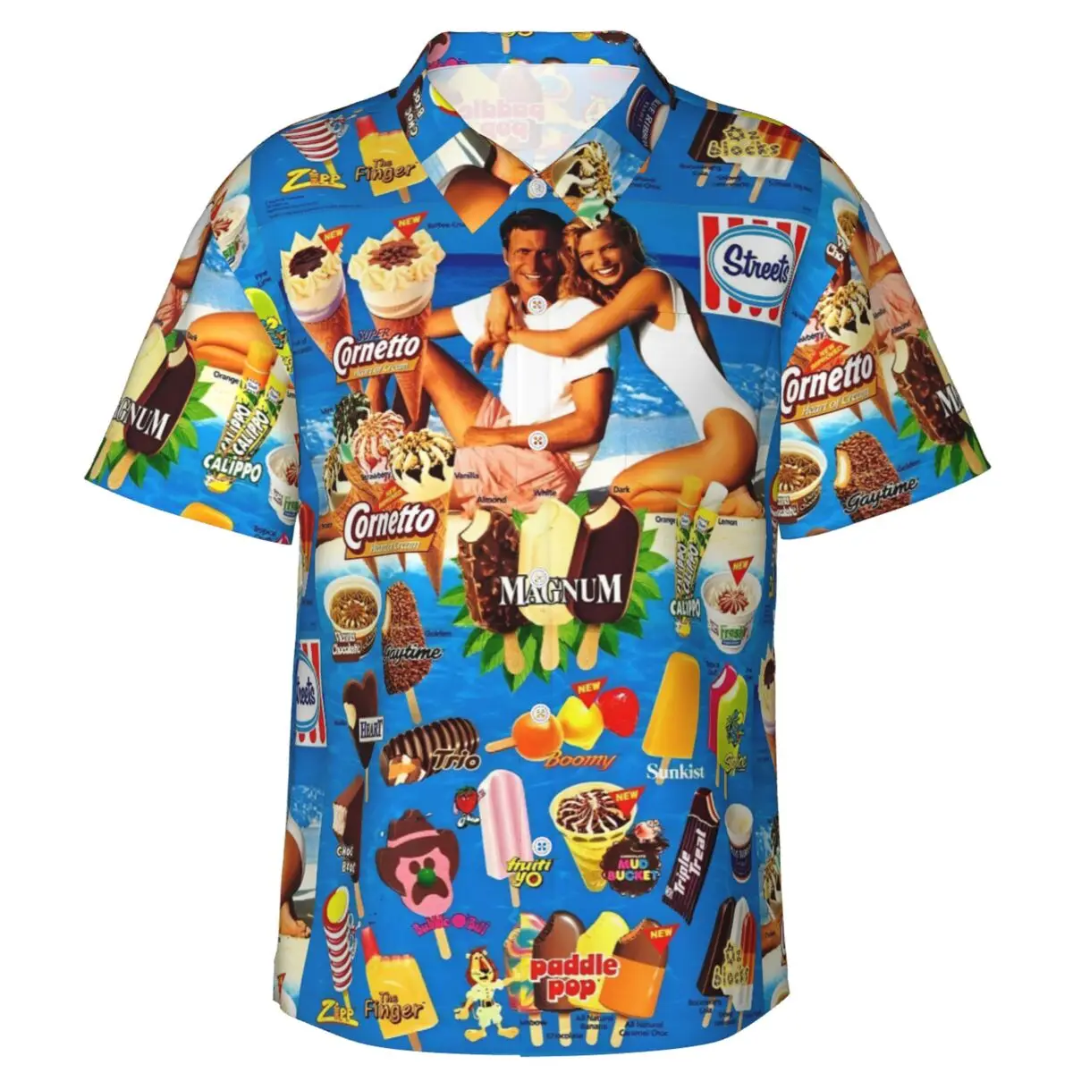 Hawaii Trendy Cool Fashion Ice Cream Shirts Beach Party 3d Print Hawaiian Shirt unisex Short Sleeve Oversized Blouse Lapel Shirt