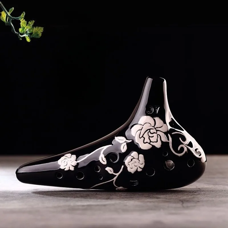 

Legend Ocarina 12 Holes C Tone Vintage Wind Relief Sculpture Ceramics Ocarina Professional Musical Instrument Beginner Accessory
