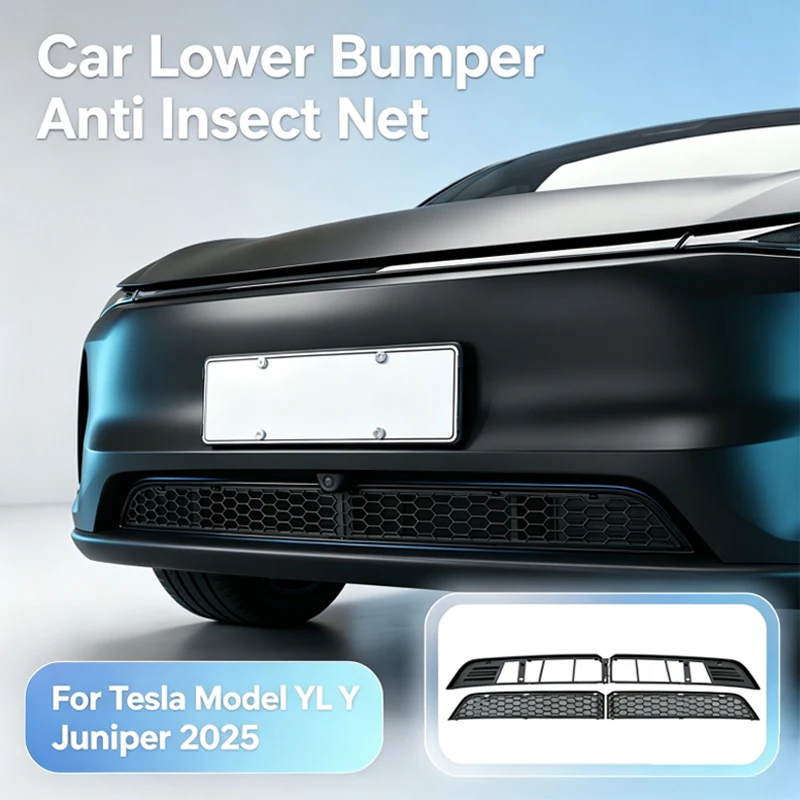 For Tesla ModelYL Y Juniper2025 Front Bumper Grill Mesh Air Inlet Vent Cover Grille Guards Protector Anti-insect Net Accessories