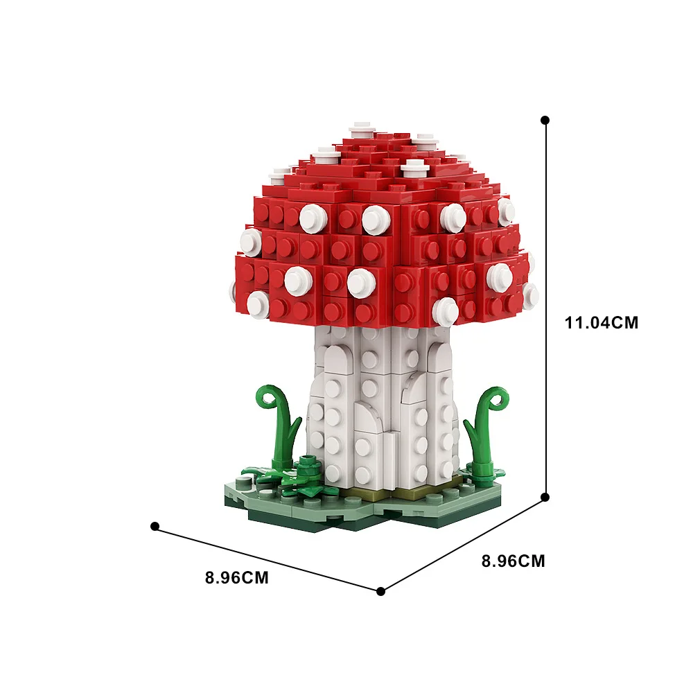 MOC-Modelo de Blocos de Cogumelo para Crianças, Kits de Montagem, Modelo Criativo, MOC Amanita Muscaria, Floresta, Fúngicos, Plantas, Puzzle, Presente