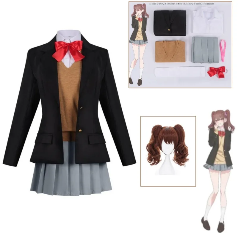 

Anime 2.5 Dimensional Seduction Nigoriri Ririsa Lilyel Ririsa Cosplay Costume Lilyel Mikari Tachibana Wig JK School Uniform Cos