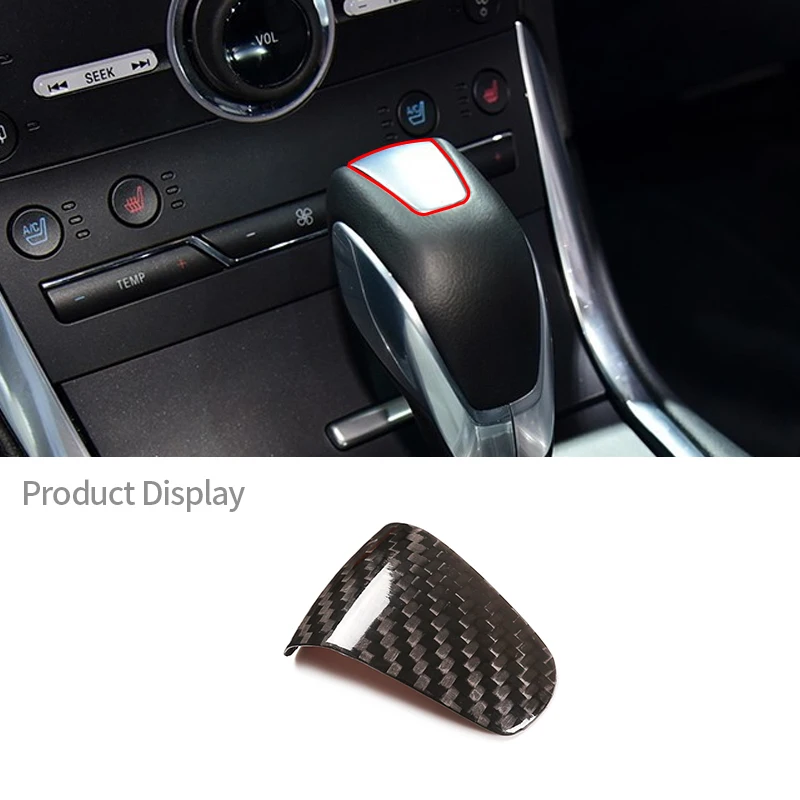 Do Ford Edge 2015-2018 Mondeo 2013-18 S-MAX Prawdziwe włókno węglowe Konsola środkowa samochodu Naklejka na głowicę zmiany biegów Akcesoria samochodowe