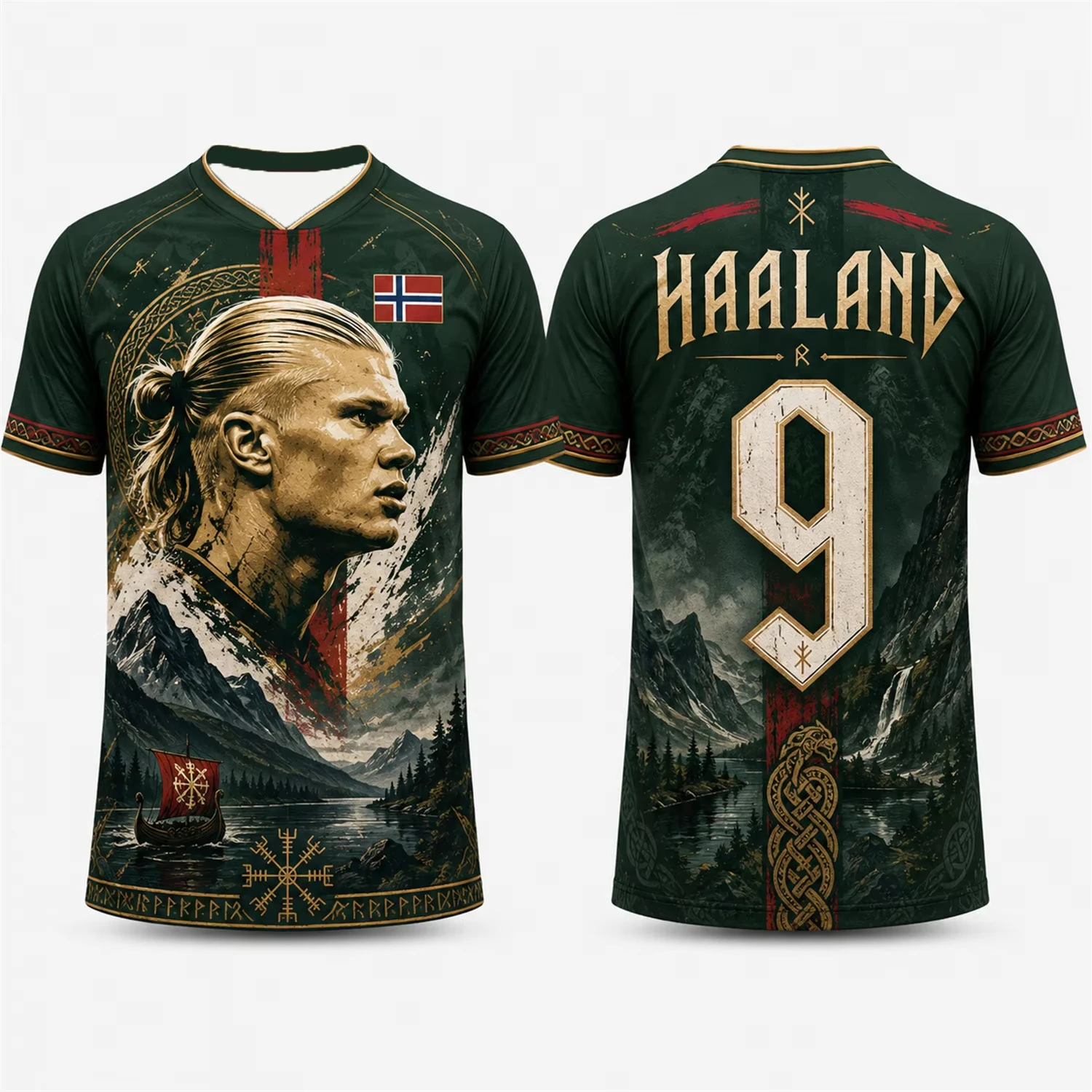 Haaland Commemorative 2026 Men Or Kid Football Jersey Athletic Soccer Shirt Outdoor Practice Running and Sports Activities