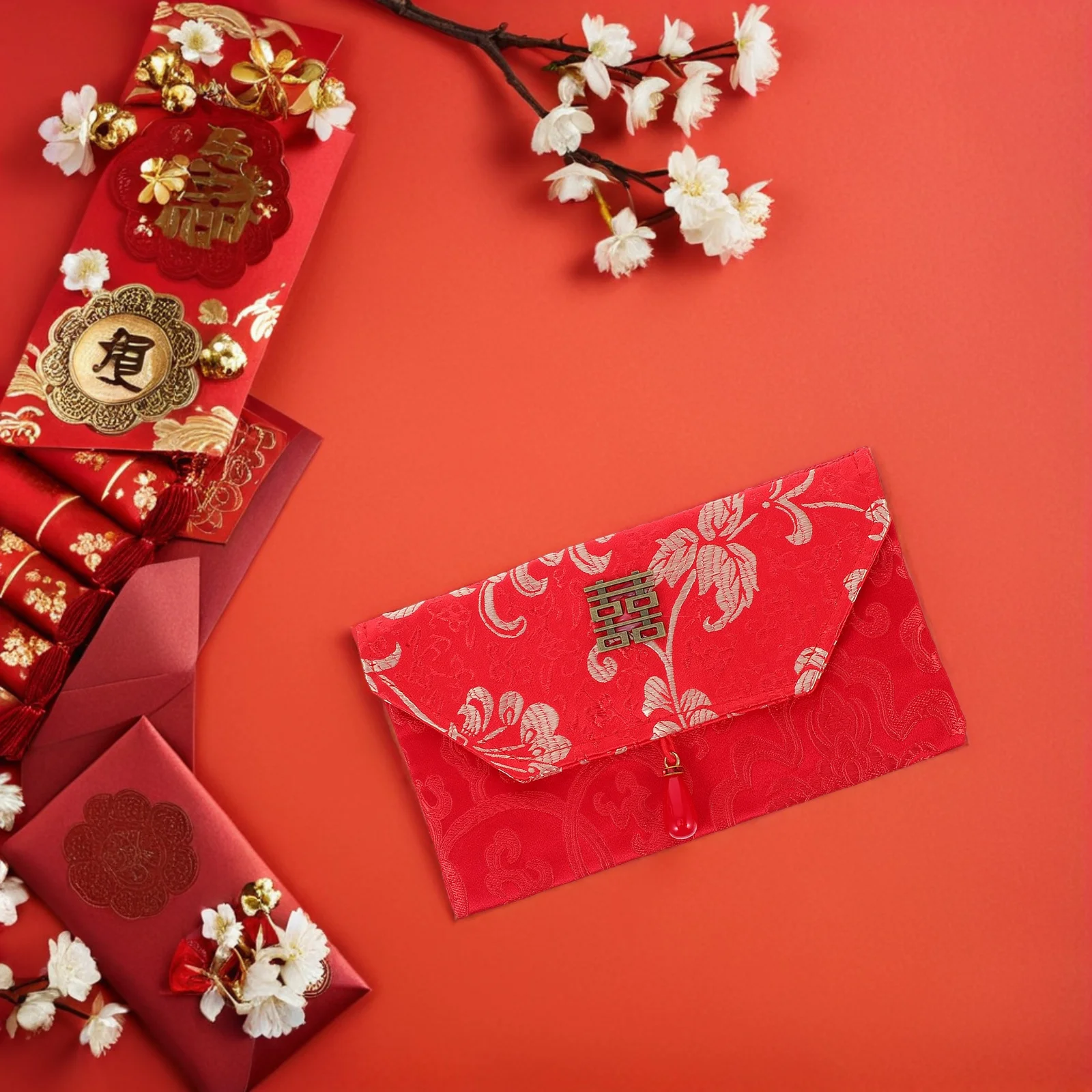 Chinese Wedding Red Envelopes Texture for Spring Festival New Year Lucky Money Cash Envelopes Wedding Cash Holders