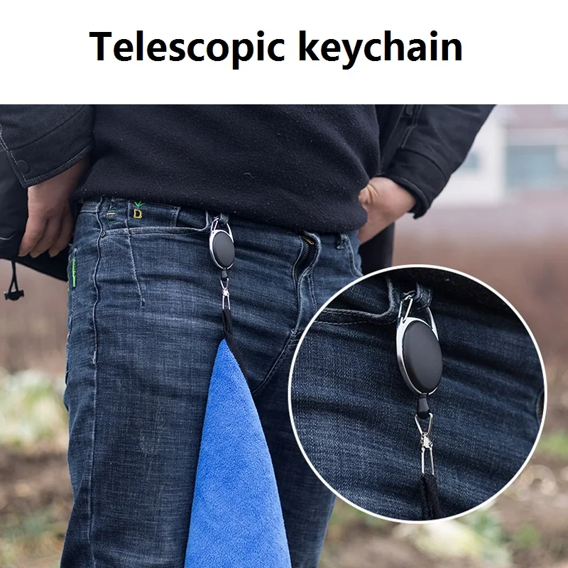 5Pcs EDC telescopic buckle, anti-theft, anti loss keychain, elastic buckle, keyring, quick hanging ABS zinc alloy