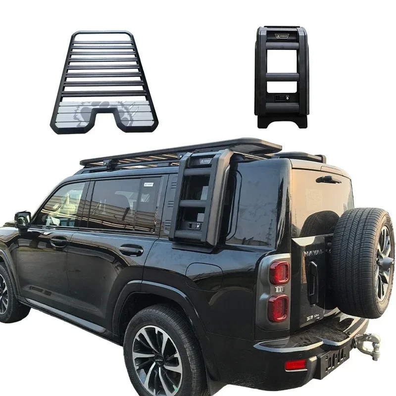 

Aluminum car accessory roof rack platform with side ladder Foldable luggage rack ladder For 400 fuel tanks High Quality