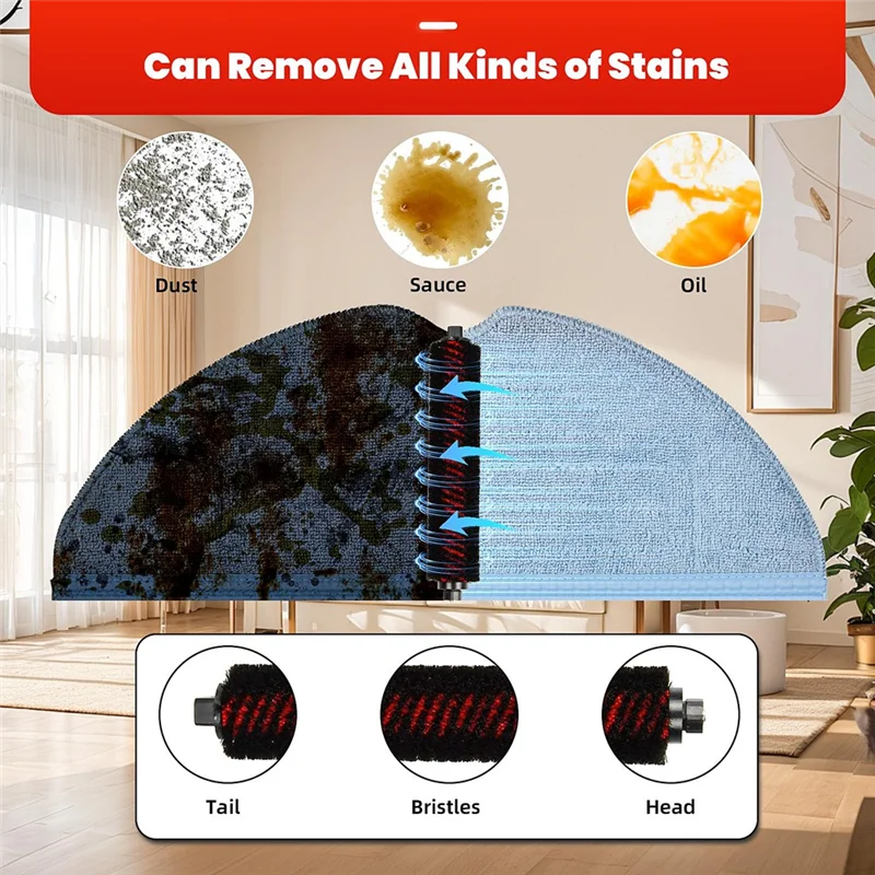 

ABGH-Accessories For Roborock S8 Max/Maxv Ultra Robot Vacuum Cleaner Roller Brush Side Brushes Filtersmop Pads Dust Bags