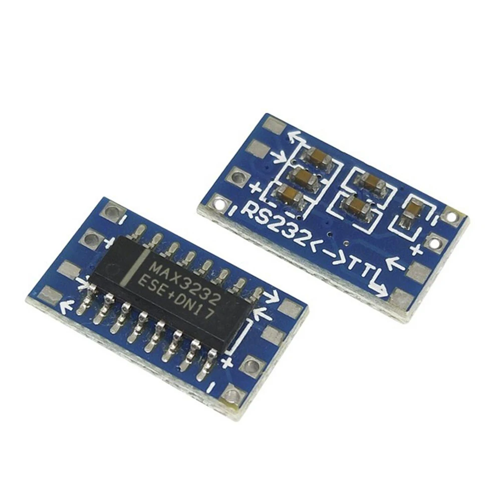 100PCS MAX3232 TTL to RS232 Converter Board Mini Serial Port Module Level Shifter for Arduino MCU STM32 3.3V 5V Logic