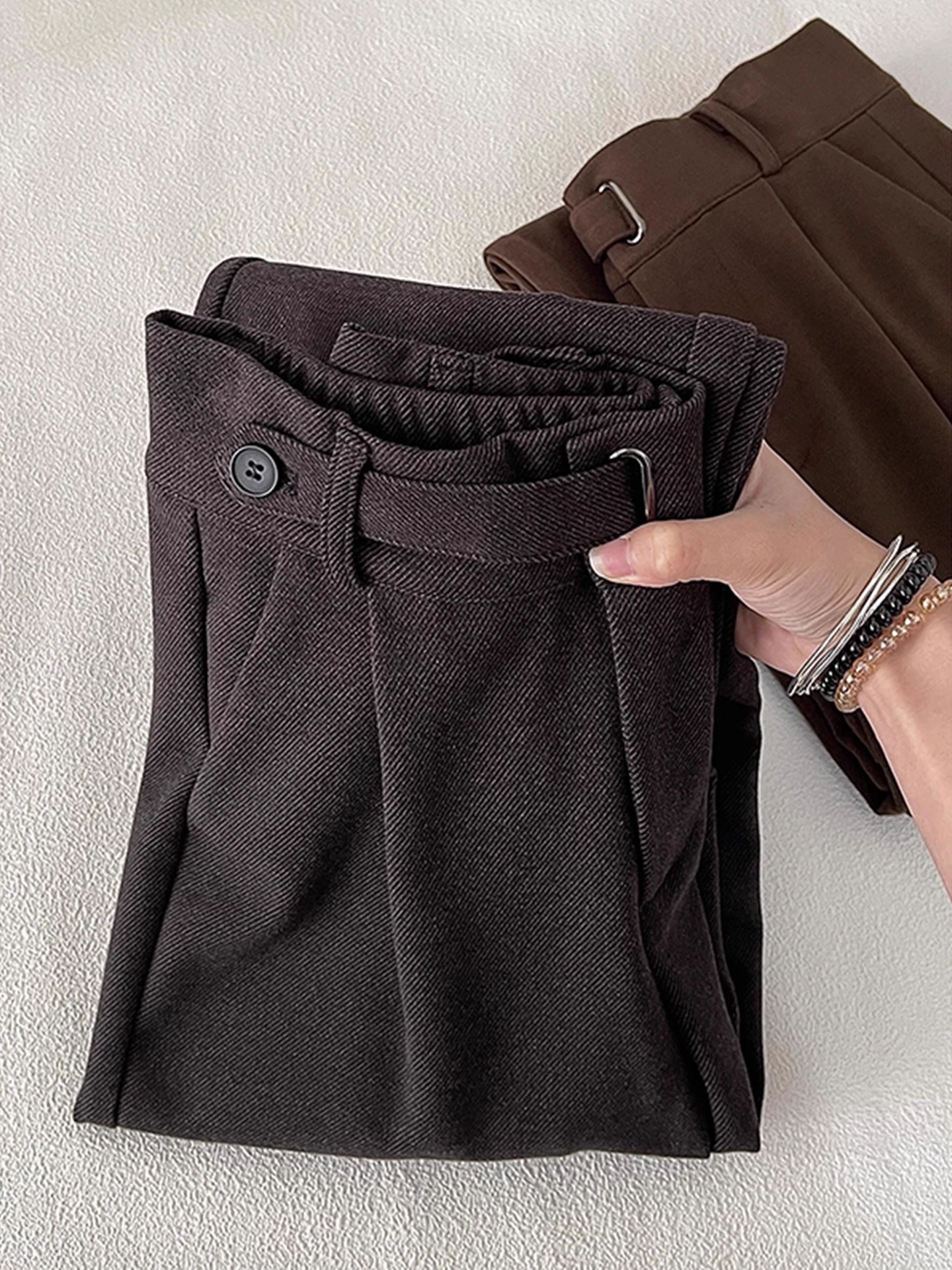 

Men's Bla Fce Lined Straight Leg Pants Autumn Winter Thi Warm Casual Trousers Drapey Slimming Sle Polyester Fiber