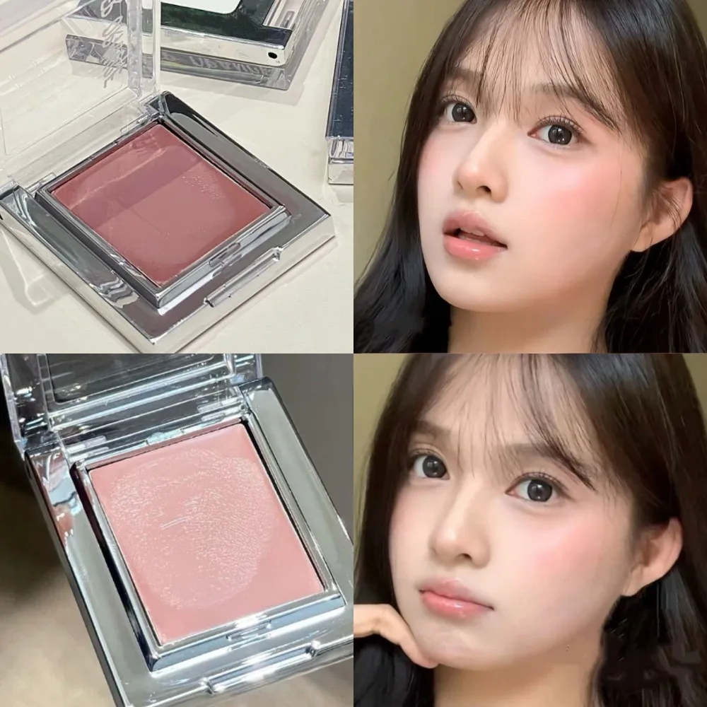 Nude Beige Brown Blusher Cream Low Saturation Blush Contour Cream Matte Smooth Facial Highlighter Matte Monochrome Natural Rouge