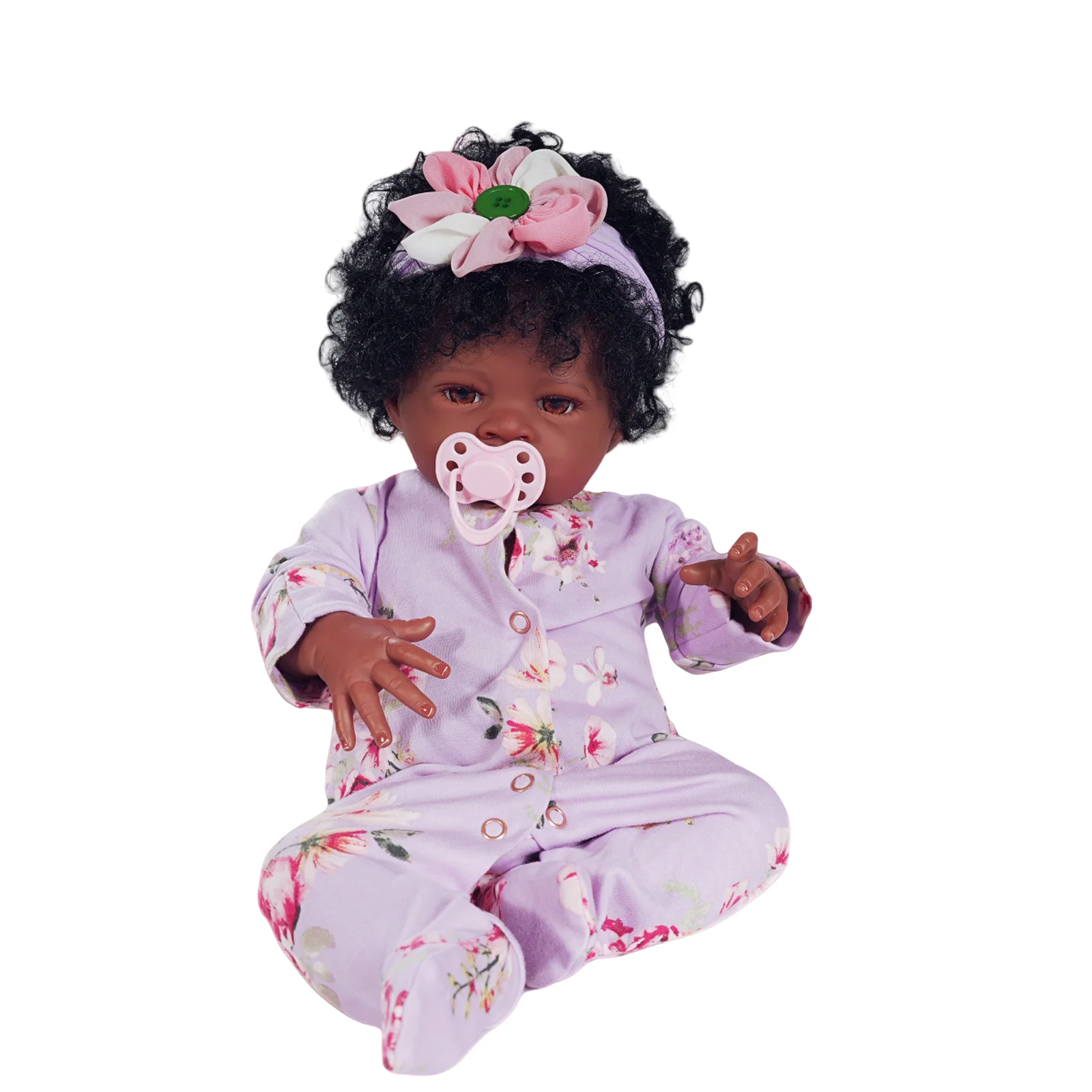

Risbecko 20 Inch Lifelike Black Reborn Baby Doll - African American Soft Cloth Body Doll - Birthday Gift/Christmas Gift