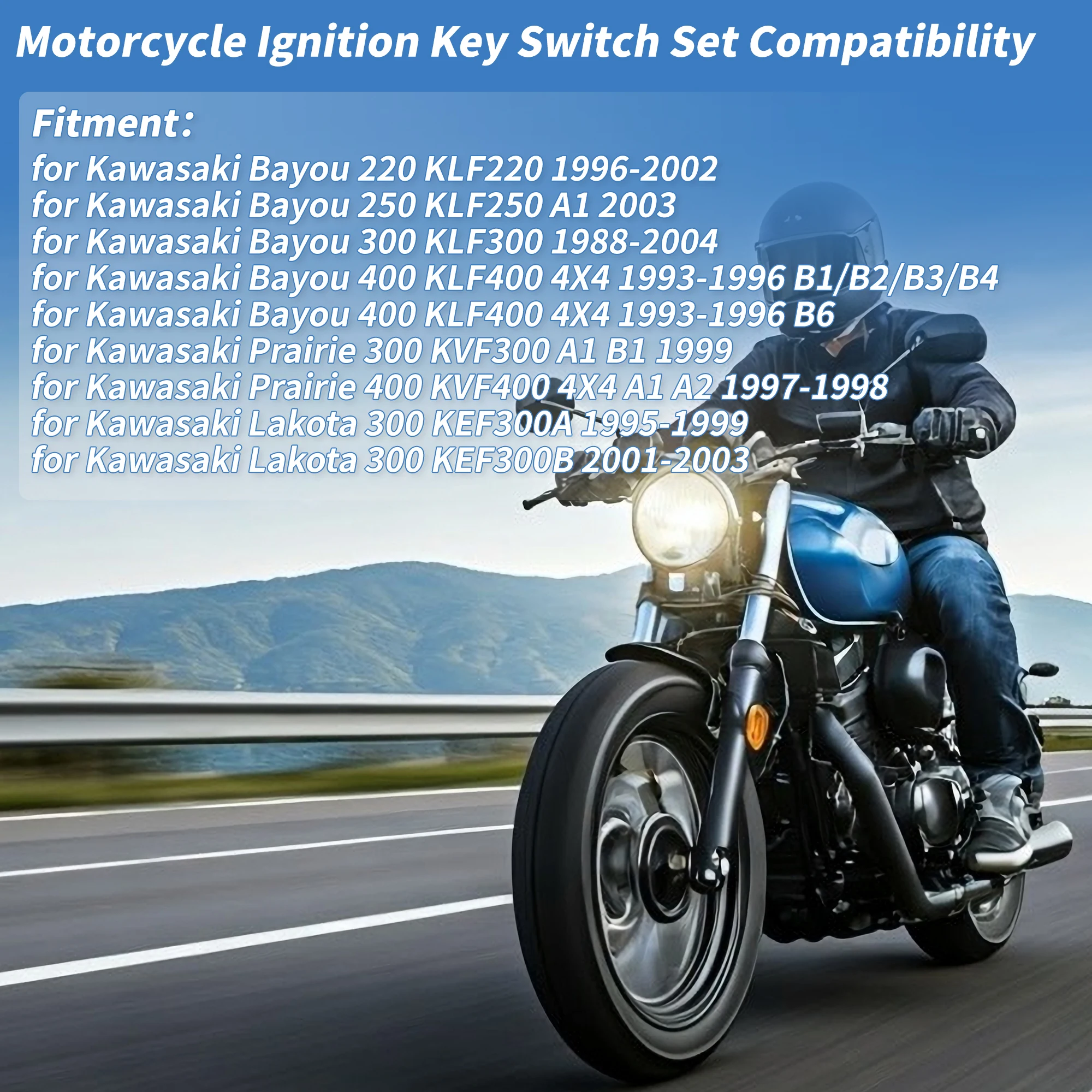 

UXCELL Ignition Key Switch No.270051192 for Kawasaki Bayou 220 KLF220 1996-2002