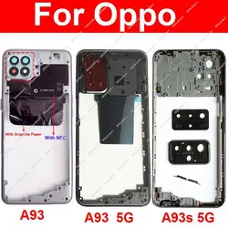 Middle Housing For OPPO A93 A93s 4G 5G Middle Frame Cover Bezel with NFC Side Button Camera Lens Frame Parts