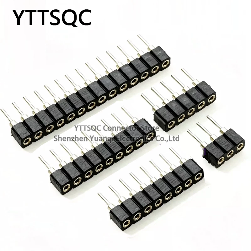 10pcs 2.0mm L7.4mm Single Row Round Hole Female Tin Gold Pin Header Breakable PCB IC Crystal Transistor Socket 1*2/3/4 - 40P
