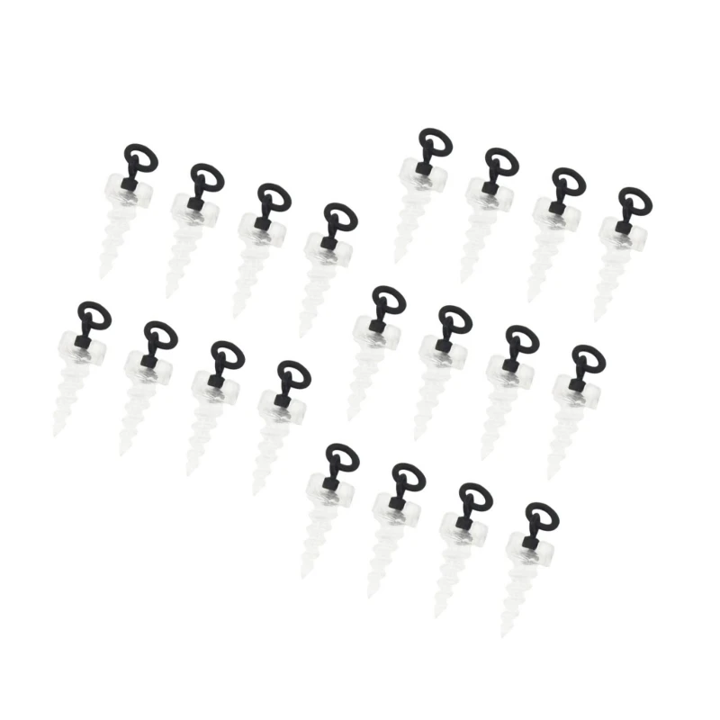 20Pcs Carp Boilie Baits Screw Artificial Carp Baits Lure Hair Rig Fishing Baits Screw with Rings Swivels Enduring