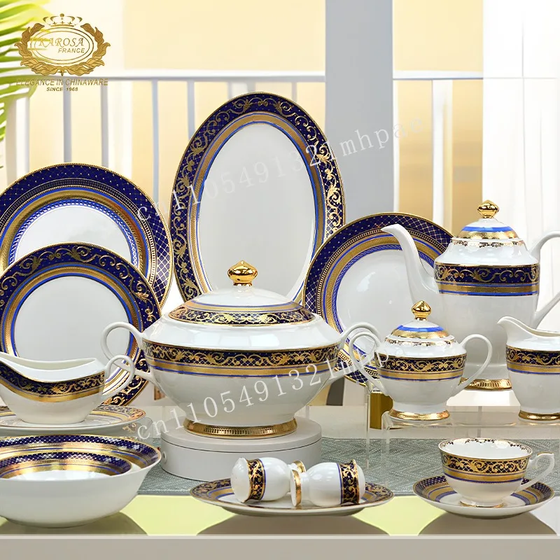 

Carossa Porcelain Royal Bone China American Nordic Hotel White Cutlery Set Luxury 98-piece Cutlery Set