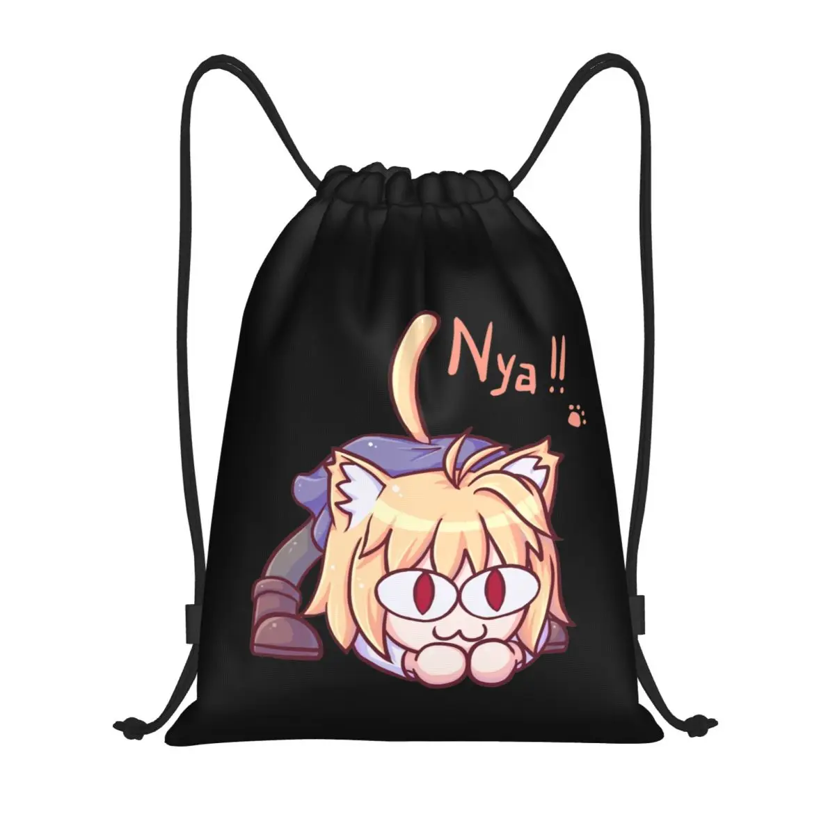 Neco Arc Drawstring Backpack Women Men Sport Gym Sackpack Foldable Anime Animation Tv Training Bag Sack