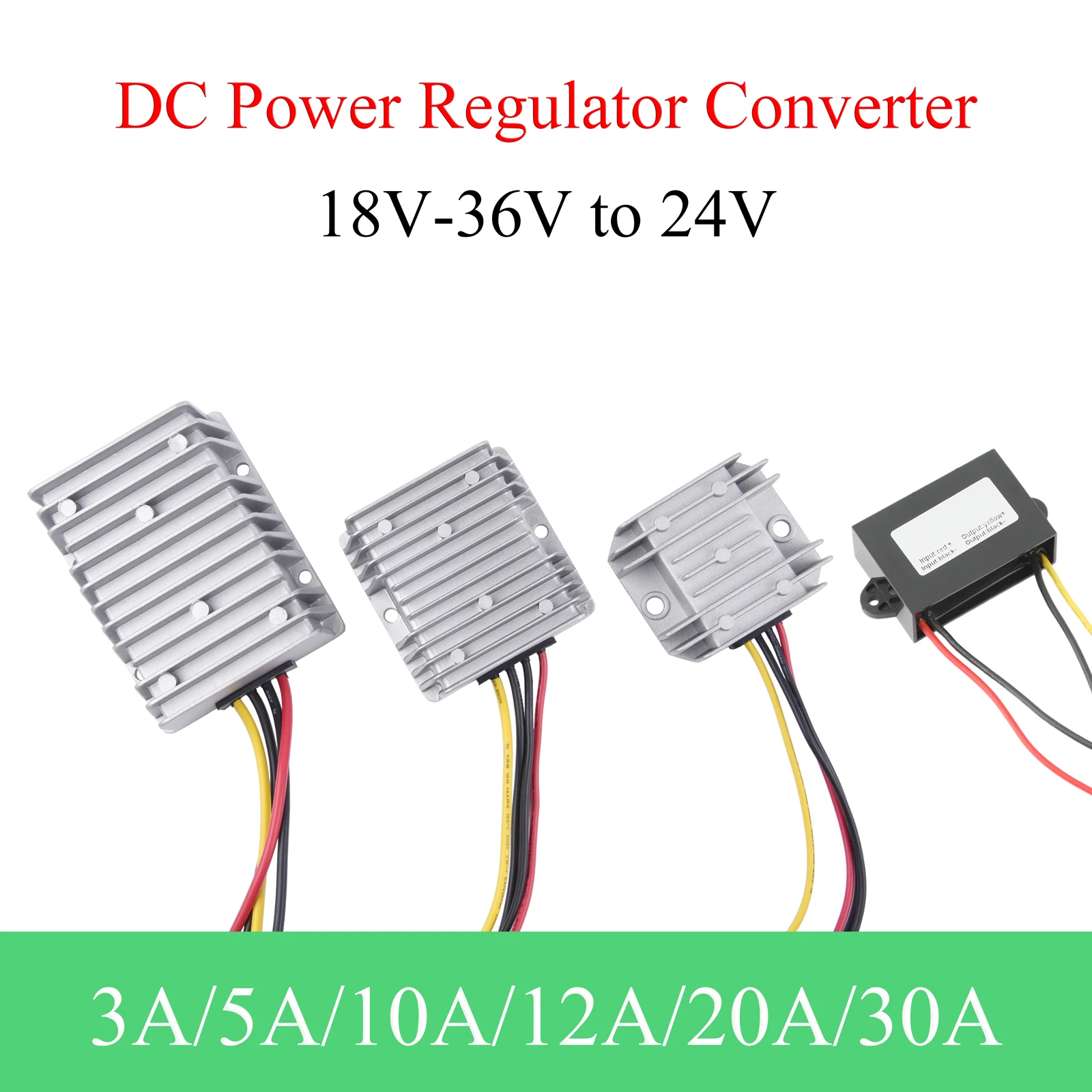 DC Power Converter 18-36V to 24V Buck Boost Regulator 3A 5A 10A 12A 20A 30A Automotive Stabilizer Voltage Power Supply Module