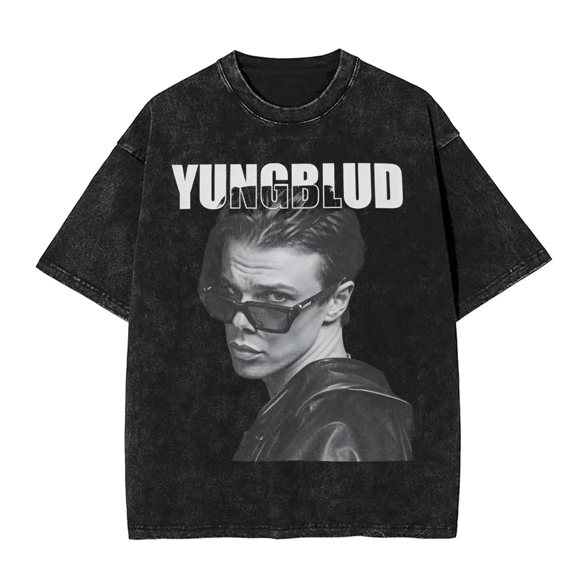 Men T Shirt Rapper Yungblud Washed T-Shirts Harajuku  Beach Tee Shirt Streetwear Loose Cotton Tops Dropshipping