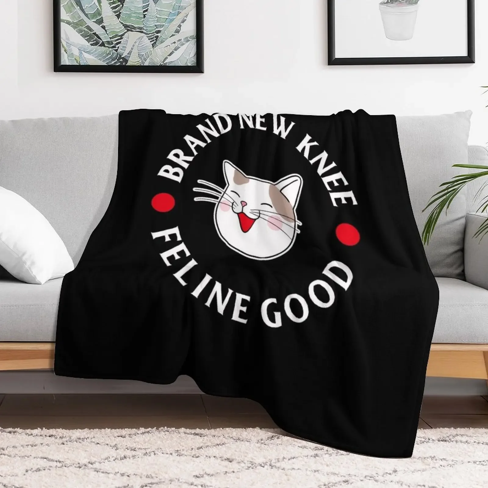 Knee Replacement Surgery Cat Owner Gift Throw Blanket Ultra Soft Flannel Fleece Blanket for All Seasons