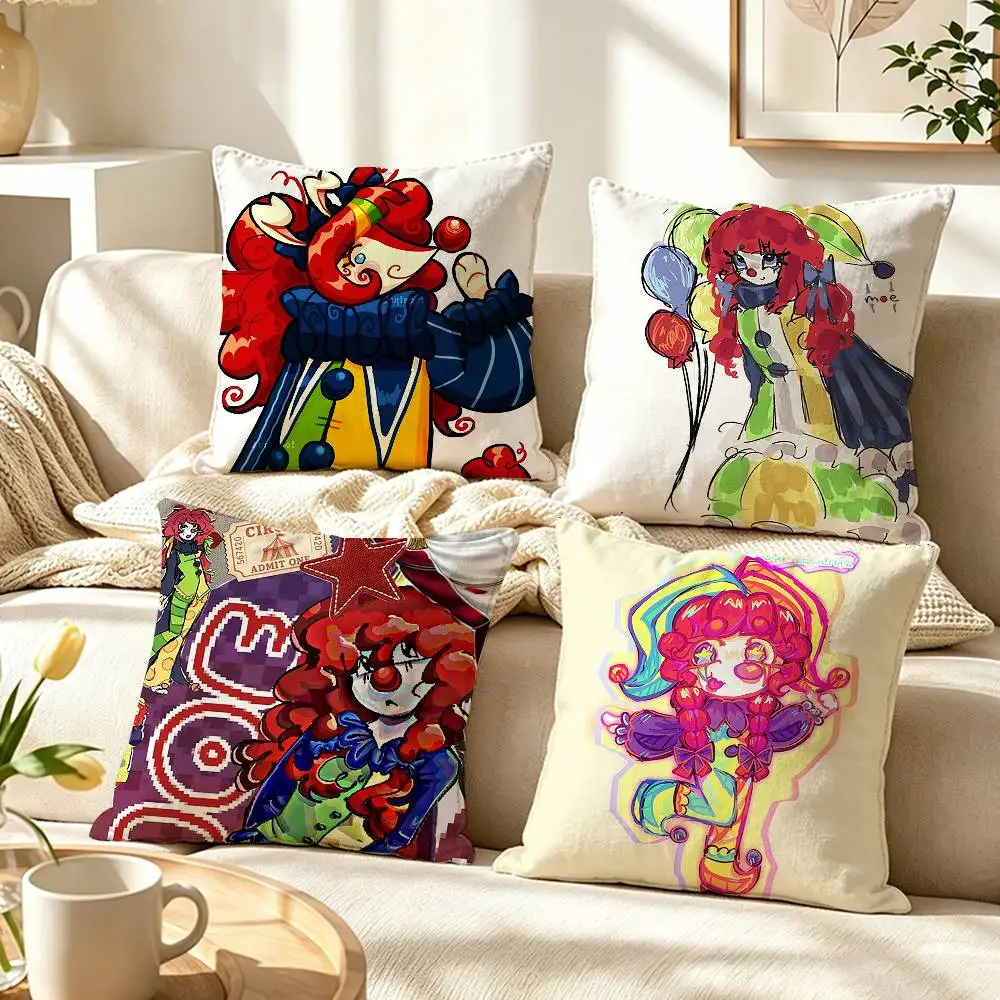 Cartoon Clown M-Moe A ReGect  Pillow Case Pattern Printed Pillowcase For Living Room Sofa Cushion Cover
