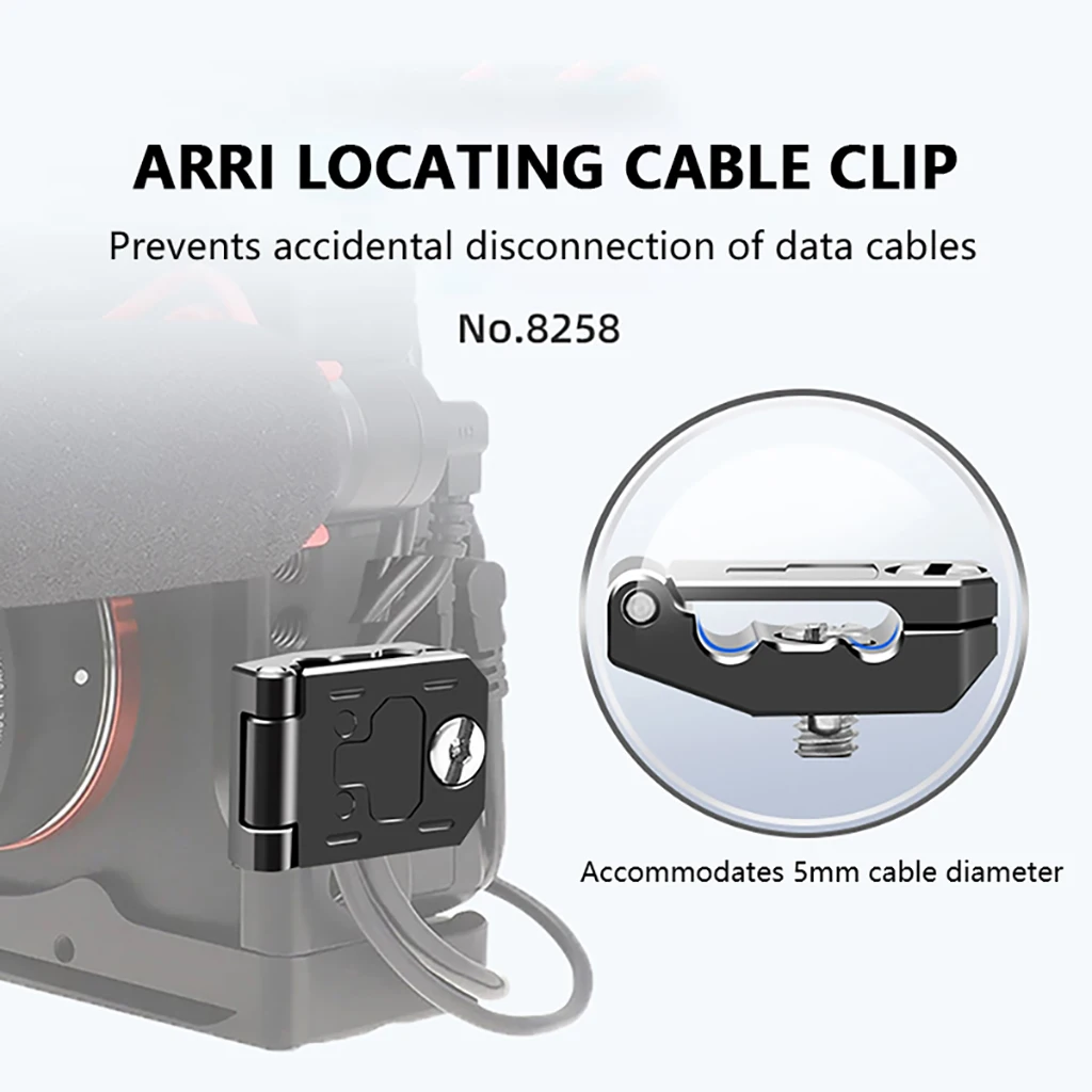Kamerakabelklemme mit 1/4 Zoll Arri-Schraube für Kamerakäfig-Rig, HDMI-kompatibler Kabelclip für 4 mm 5 mm 6 mm 8 mm Kabel – Detail 1