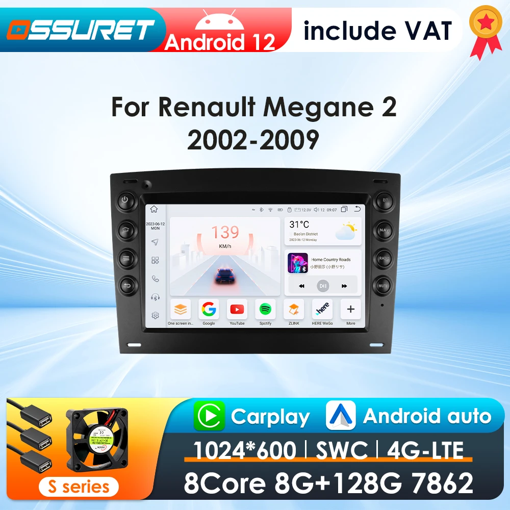 Drahtlose CarPlay Android Auto Auto Radio Für Renault Megane 2 2002-2009 Auto Multimedia Player Navigation GPS 4G-LET DSP autoradio
