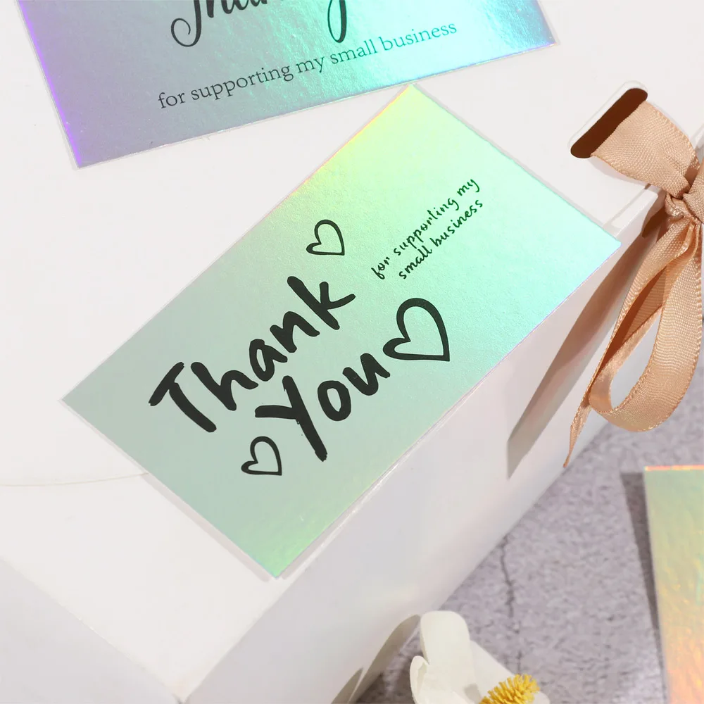 感謝のカード、グリーティングポストカード、小さなビジネスをサポートするありがとう、オンライン小売ショッピングギフト、5x9cm、50個