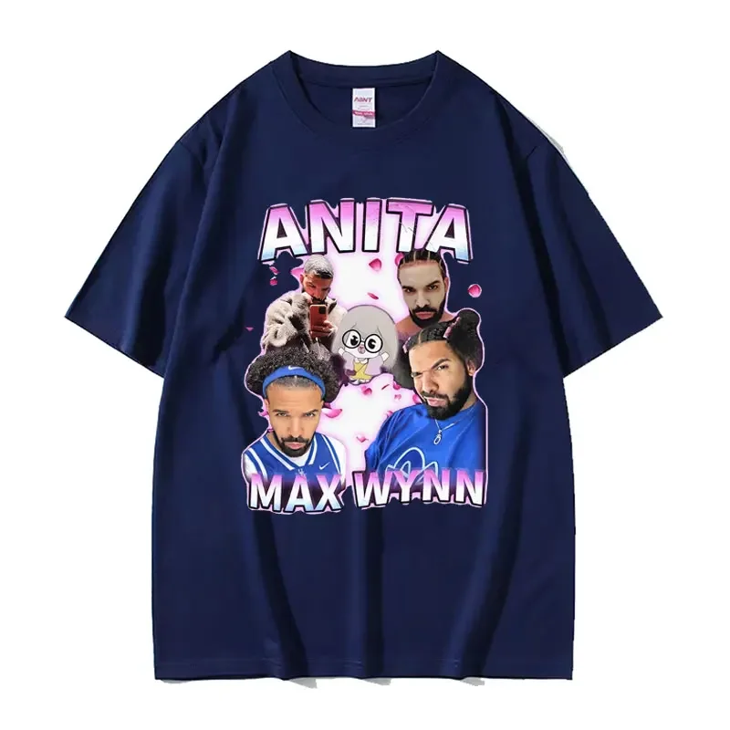 Anita Max Wynn Drake Funny Meme Graphic T-shirts Men Vintage Hip Hop Style T-shirt 100% Cotton Short Sleeve Round Neck Hot Sale