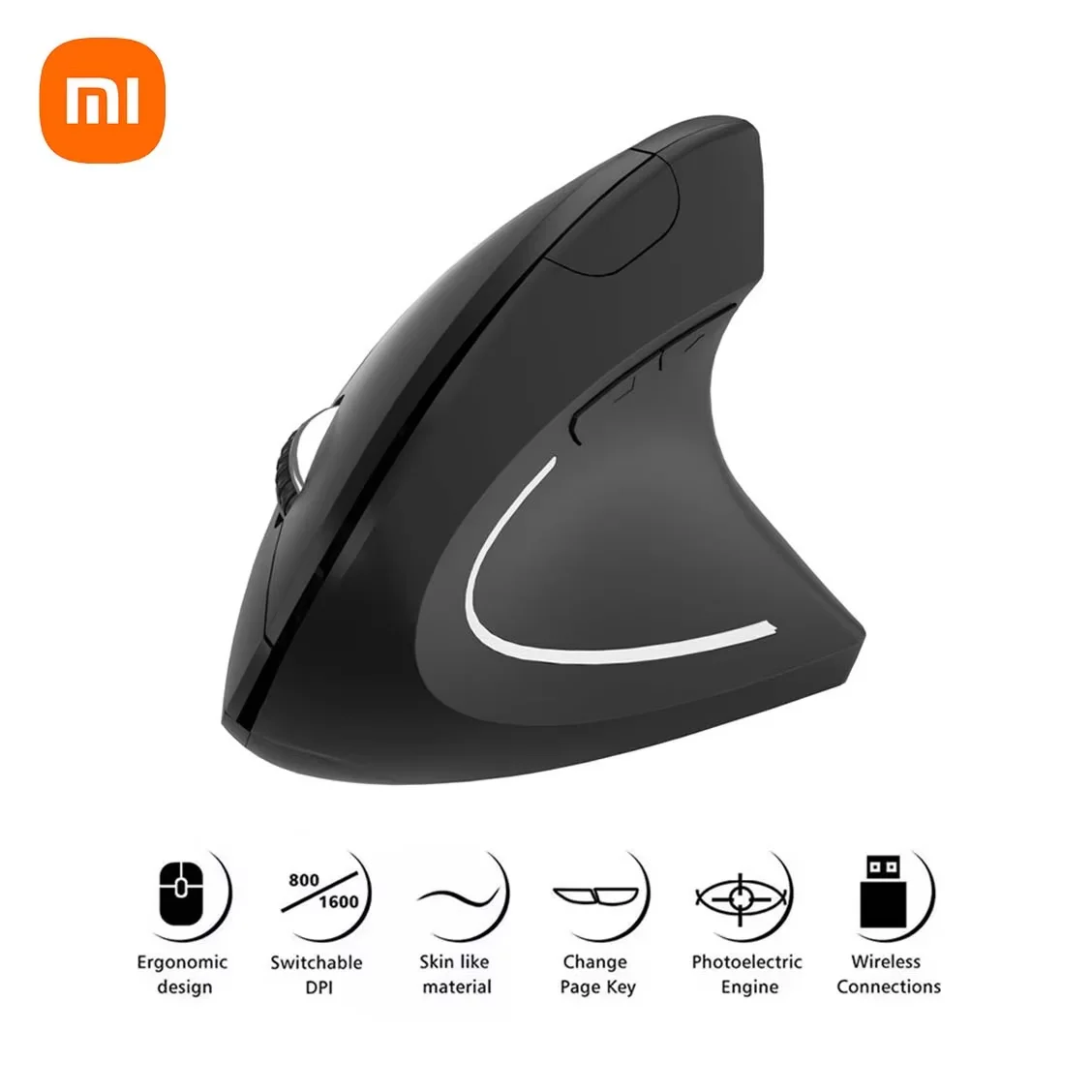 XIAOMI Wireless Vertical Mouse Bluetooth 2.4GHz Ergonomics Gaming Mouses 1600DPI Offices Adjustable Optical Electronic Keyboards