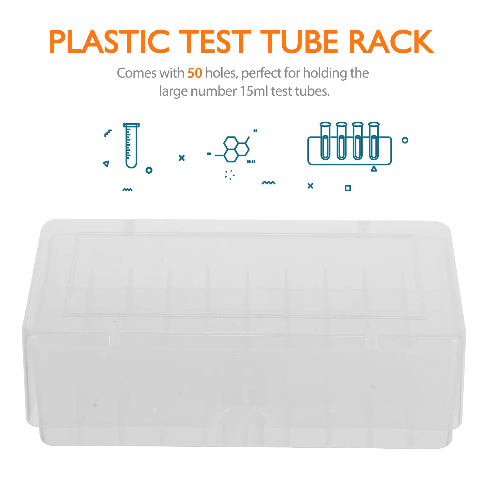 

50 Grid Cryogenic Storage Box 1 8ml 2ml Freezer Tubes Container Polycarbonate Lab Rack Tray Sample ganizer Large Capacity