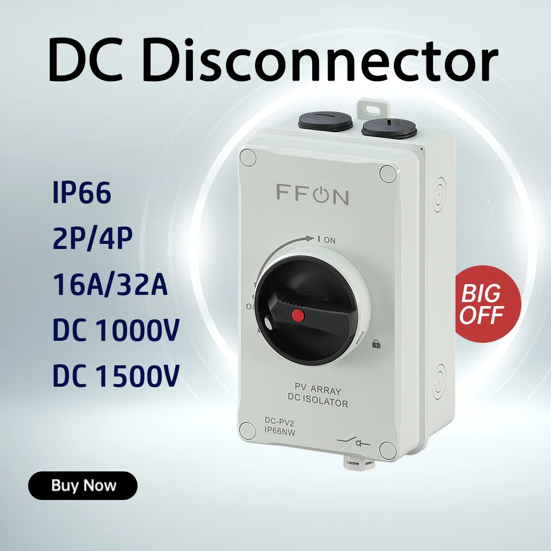 DC Isolator switch 4P 32A 1500V PV switch IP66 for Solar energy system inverter Outdoor Waterproof IP66 With CE